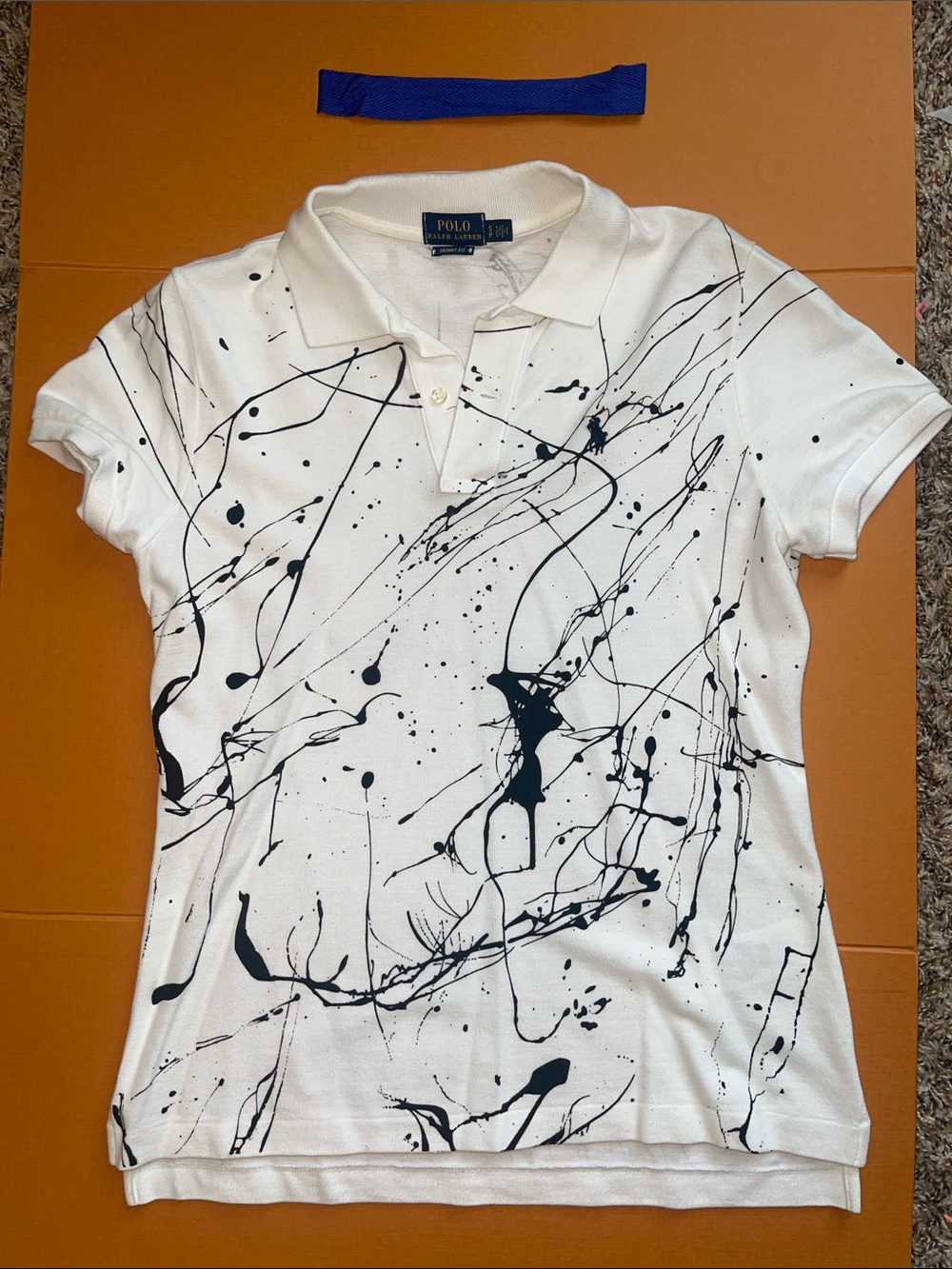 Polo Ralph Lauren White Splatter-Print Polo
